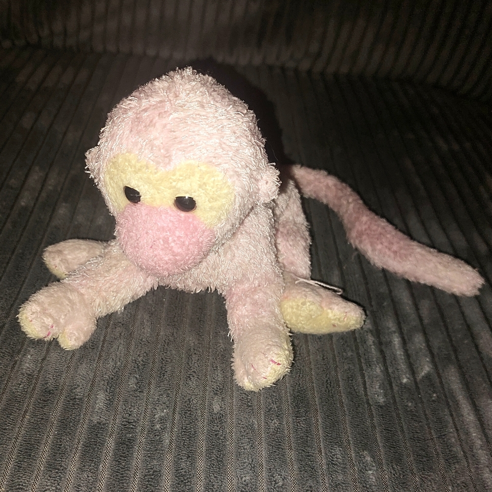 Vintage TY Beanie Baby Pink Monkey "Poet" - Picture 2 of 4